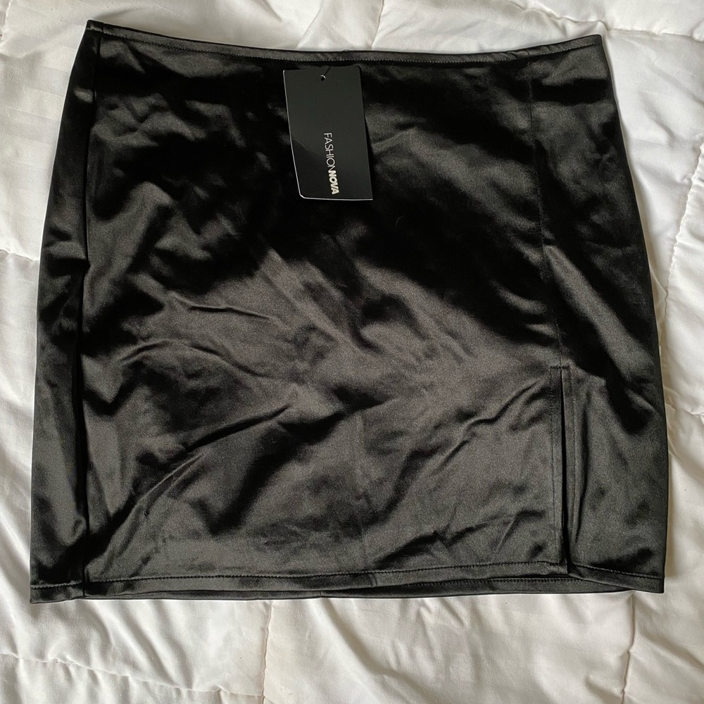 Satin mini skirt